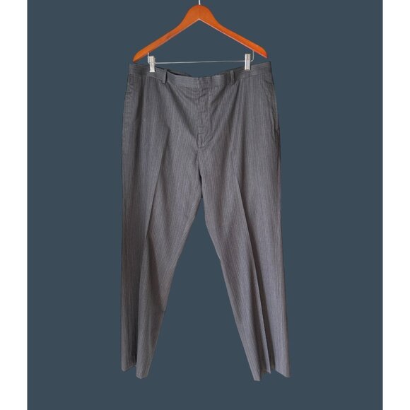Mens INC International Concepts Gray Pinstripe Dress Pants Size 38/34 Polyester - Picture 1 of 6